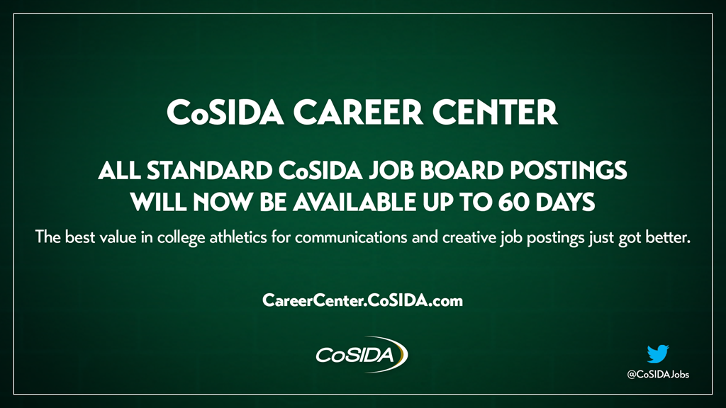 CoSIDA Extends Job Postings From 30 to 60 Days at No Extra Cost